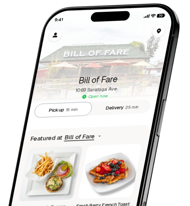 Bill of Fare app preview